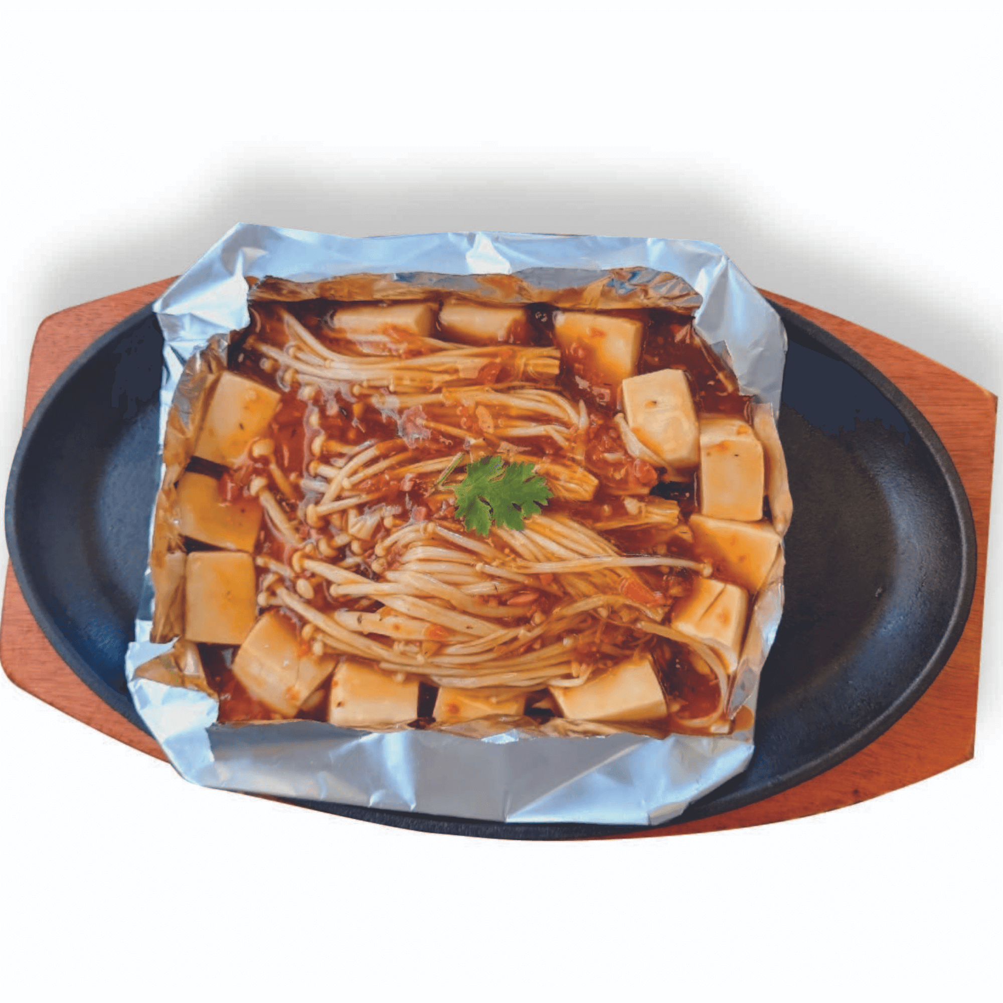 Đậu Hũ Gói Giấy Bạc/ Tofu & Enoki Mushroom grilled in foil