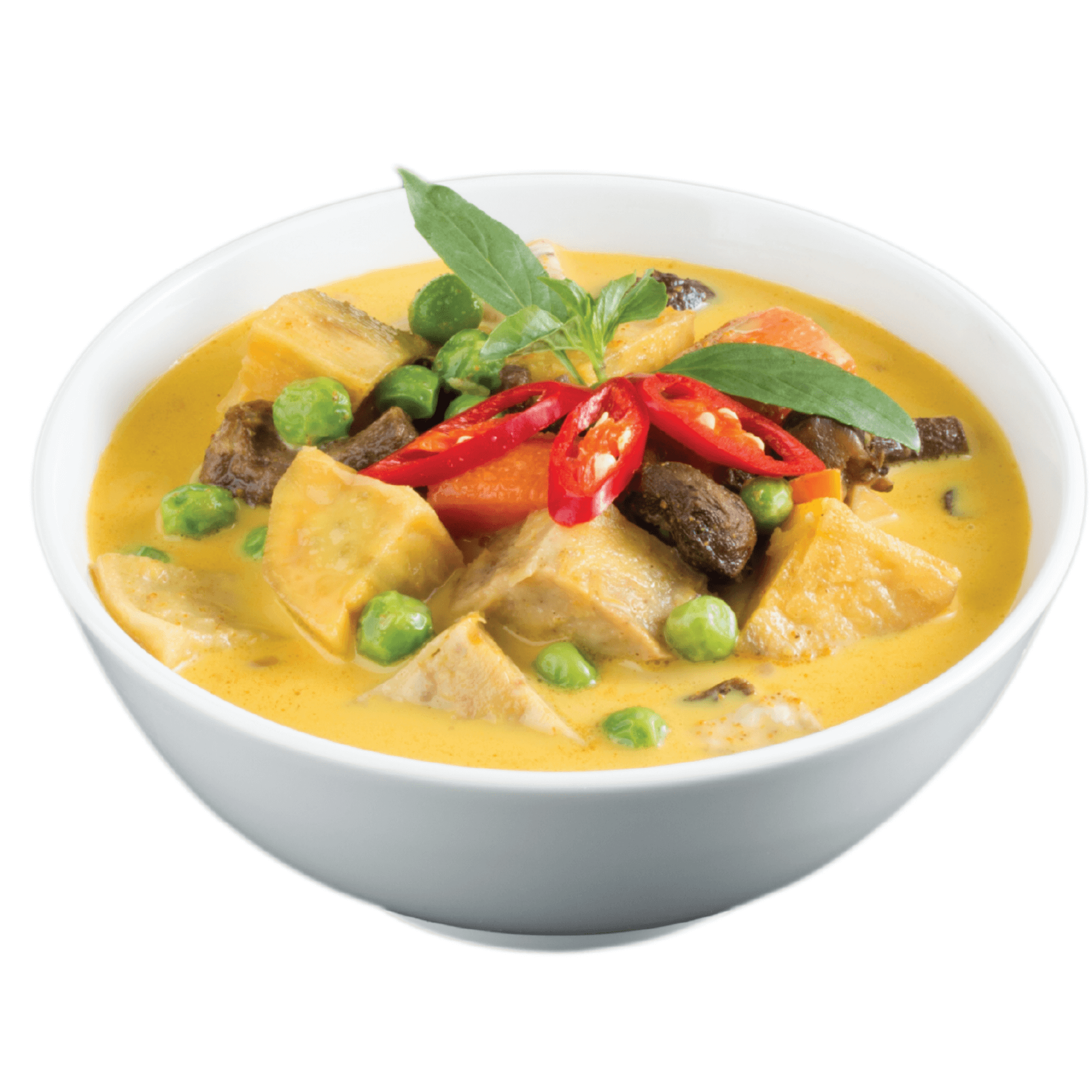 Cà ri thuần chay (tùy chọn, 1 Bánh mì, Cơm, bún)/ Vegan Curry (Side dish options: 1 bread, small white rice, rice noodle)