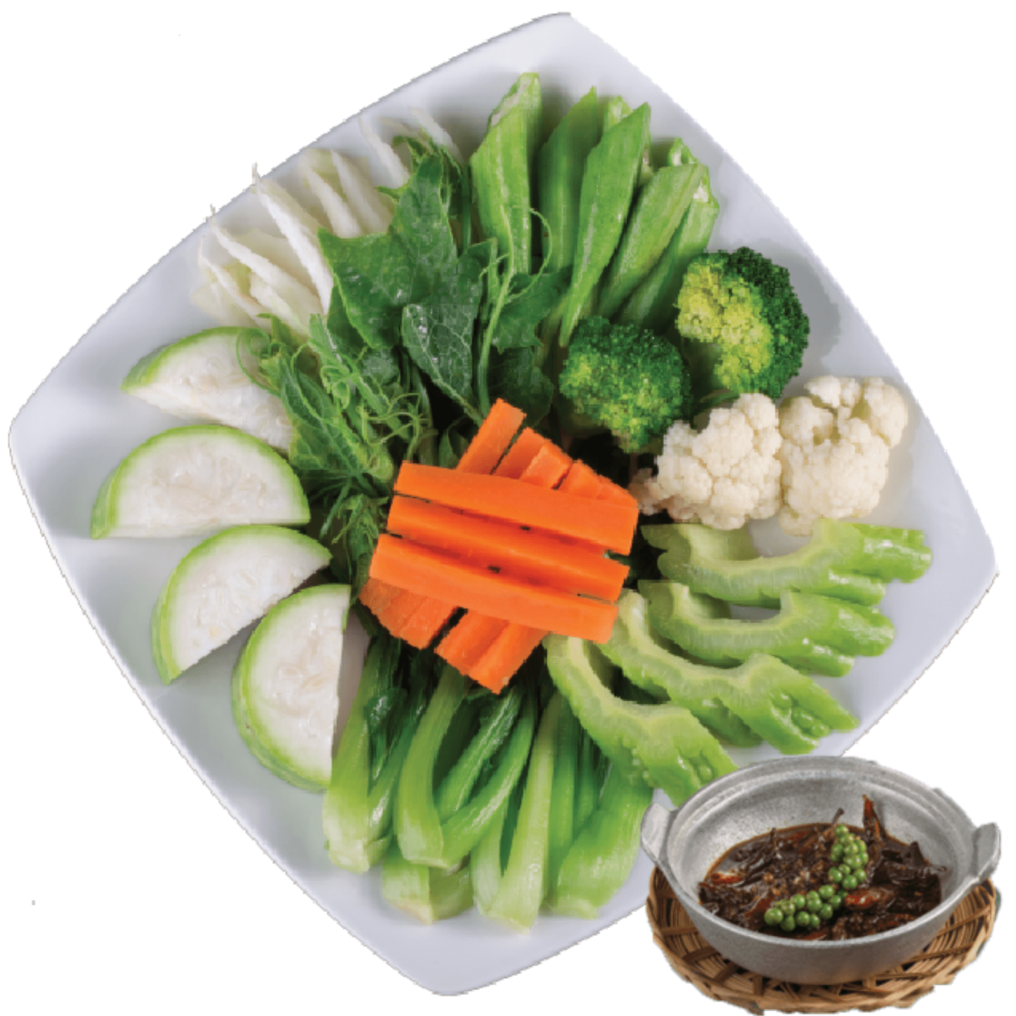 Vườn Rau Kho Quẹt/ Vegetable Variety served with Vegan Caramelized Fish Sauce